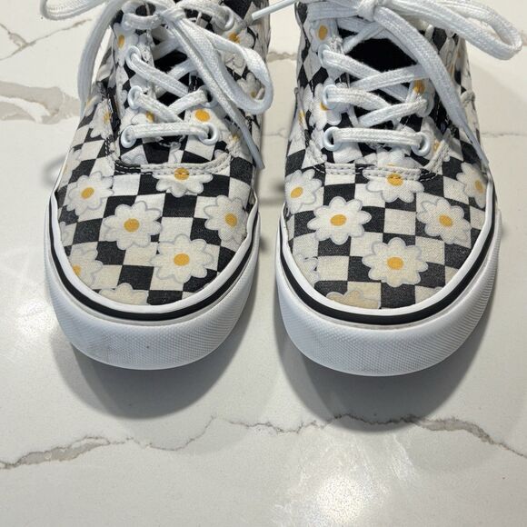 Vans Women's Dohney Daisy Flower Checkerboard Skater Sneakers Black Size 7 Shoes - Picture 6 of 11